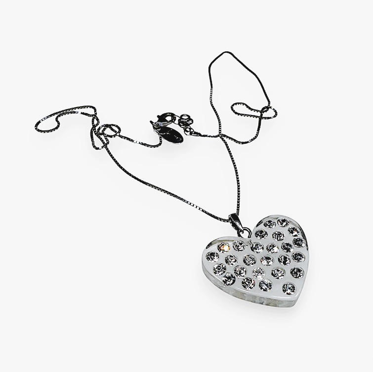 collana veneziana arg.cuore pave swarovski