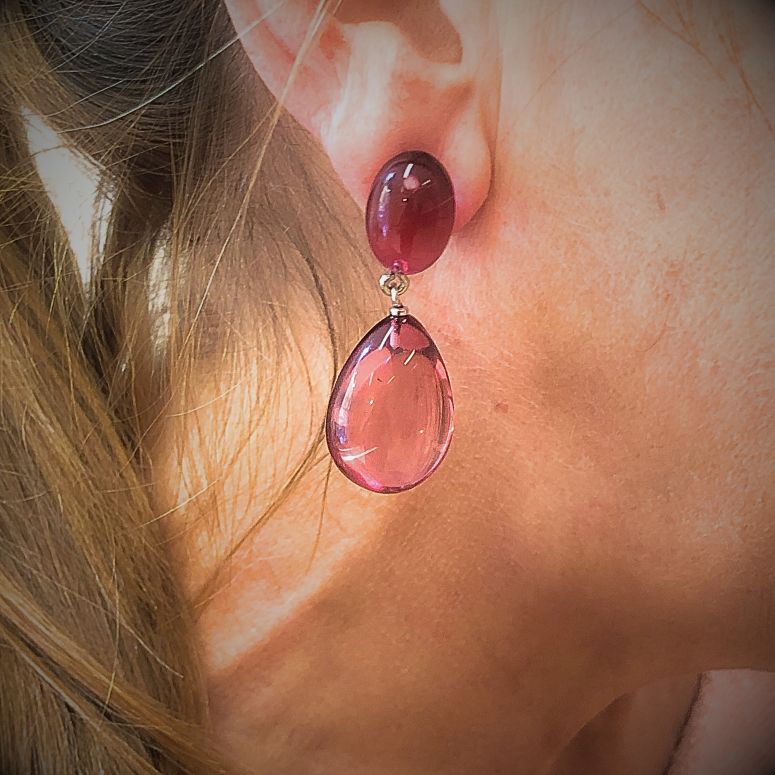 orecchini goccia oliva