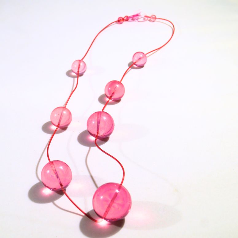 collana sfere degrade' rosa