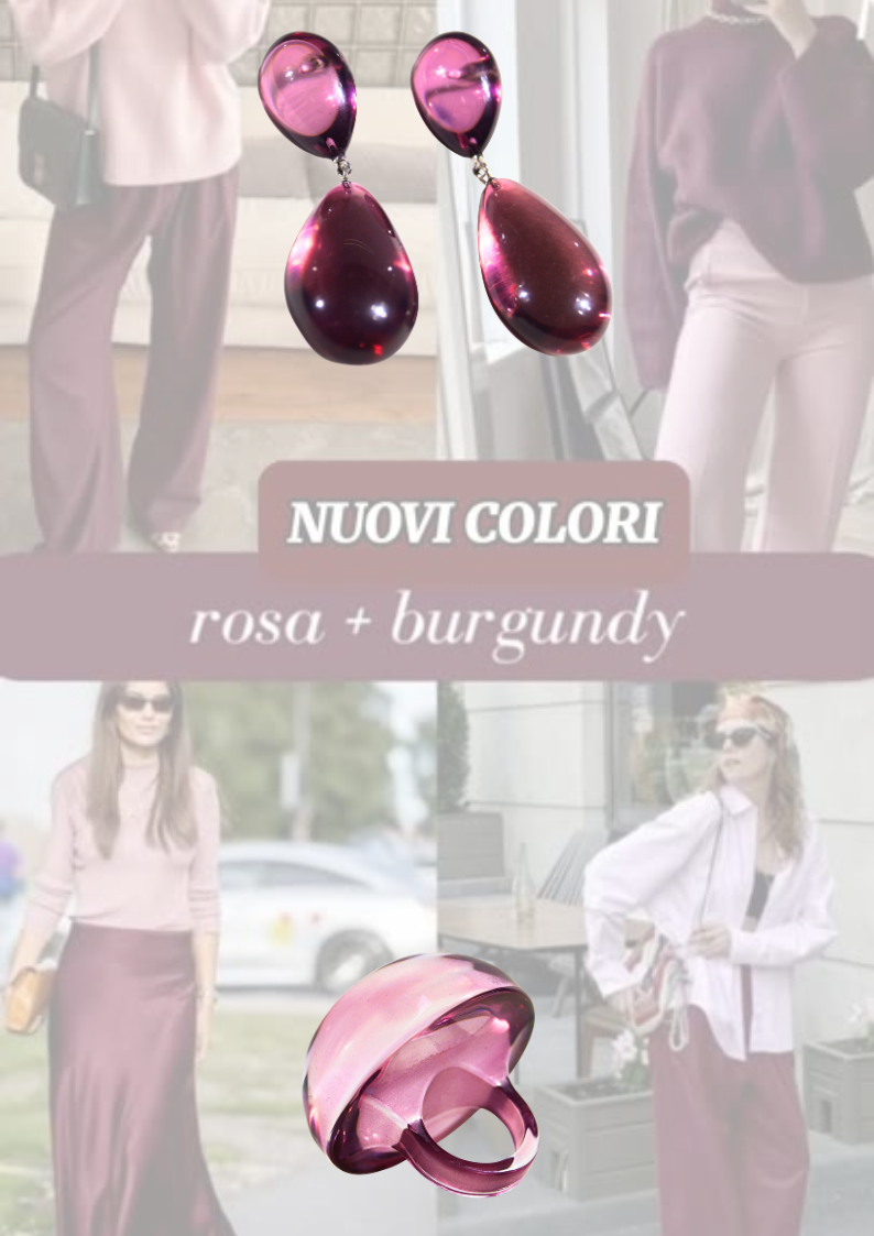 Rosa e burgundi: due sfumature che scaldano l’inverno.