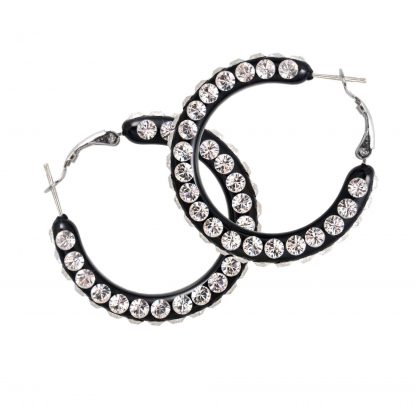 Earring sparkling creole black
